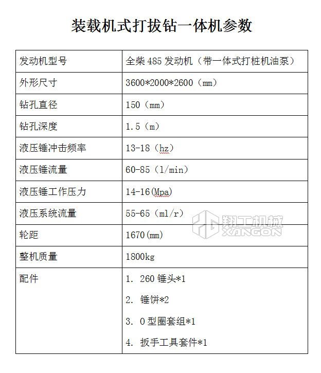 裝載機(jī)式打拔鉆一體機(jī)